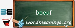 WordMeaning blackboard for boeuf